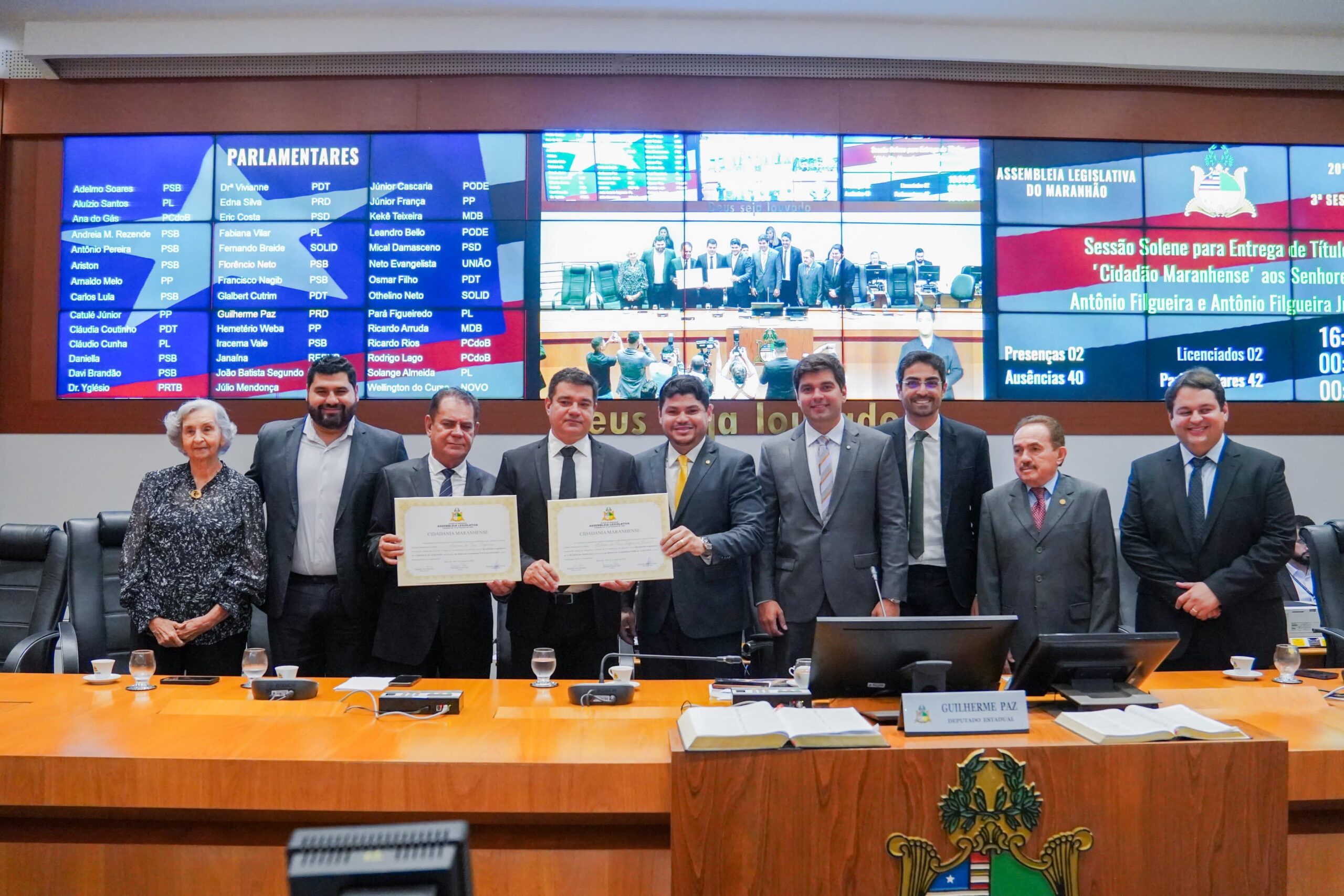 Deputado Guilherme Paz reconhece grandes nomes com Título de Cidadão Maranhense em sessão solene emocionante