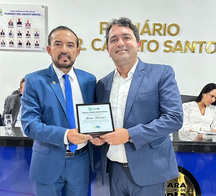 Vereadores de Santa Rita entregam título de Cidadão Santaritense a Júnior Lourenço