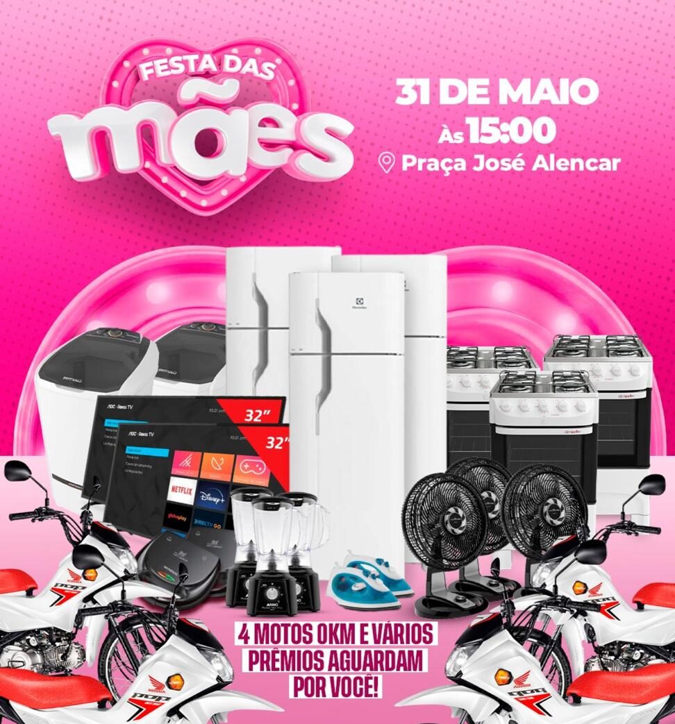 Festa das Mães em Centro Novo promete tarde de homenagens, emoção e grandes prêmios